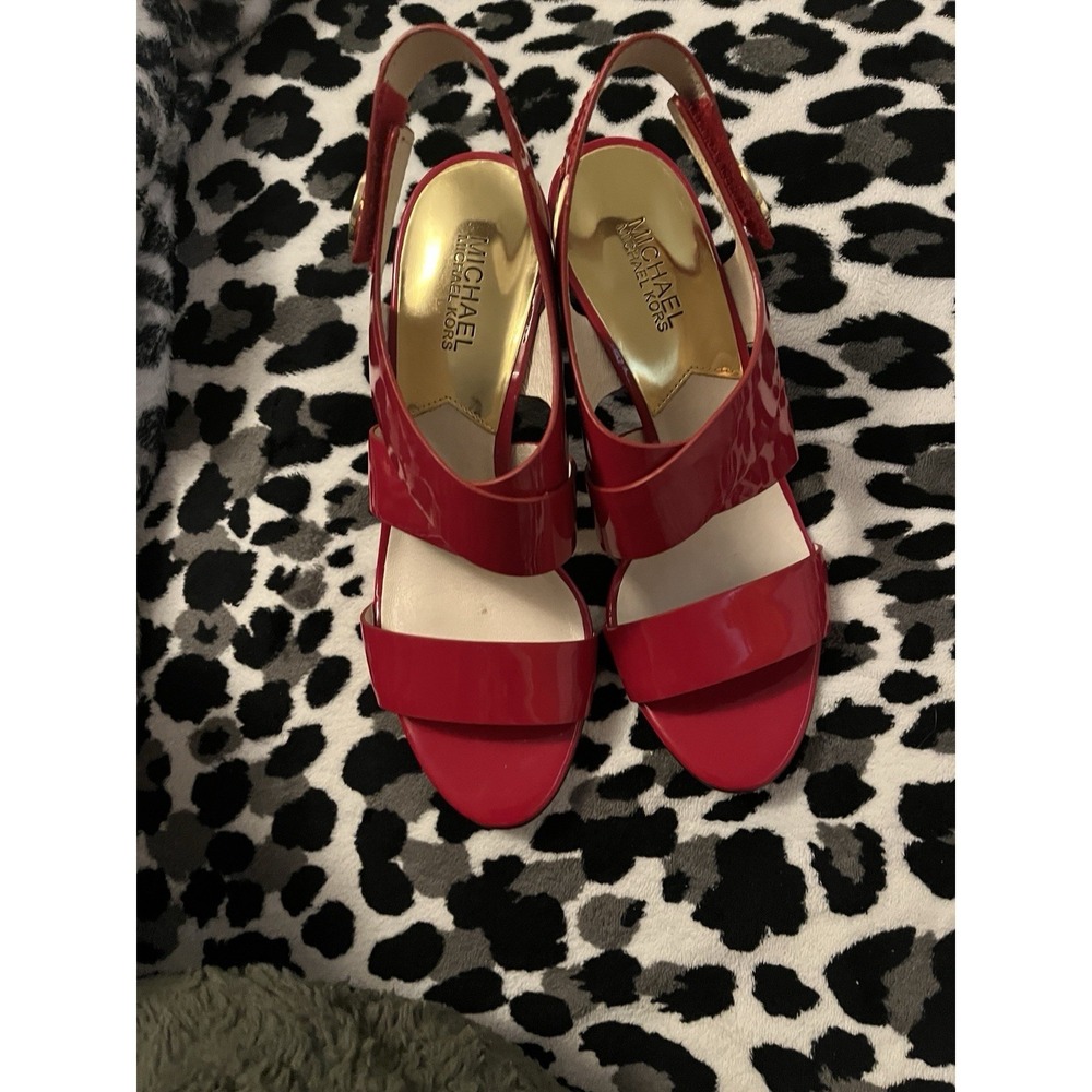 Michael Michael Kors Joselle sandals in rhubarb red patent leather Size 9